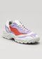 color mix lilac premium leather sneakers landscape with sophisticated silhouette frontview