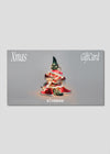 Gift card featuring a Christmas tree design made from red sneakers, decorated with lights and topped with a green hat. The text reads "Xmas Gift Card" and "DiVERGE." Celebrate the season with customizable sneakers made from premium materials.