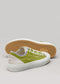 olive and white premium canvas multi-layered low sneakers back and soleview