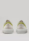 olive and white premium canvas multi-layered low sneakers backview