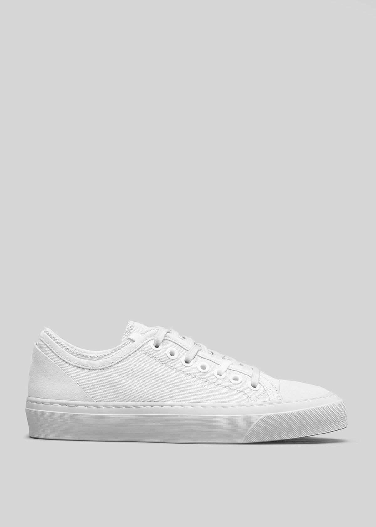 white premium canvas multi-layered low sneakers sideview